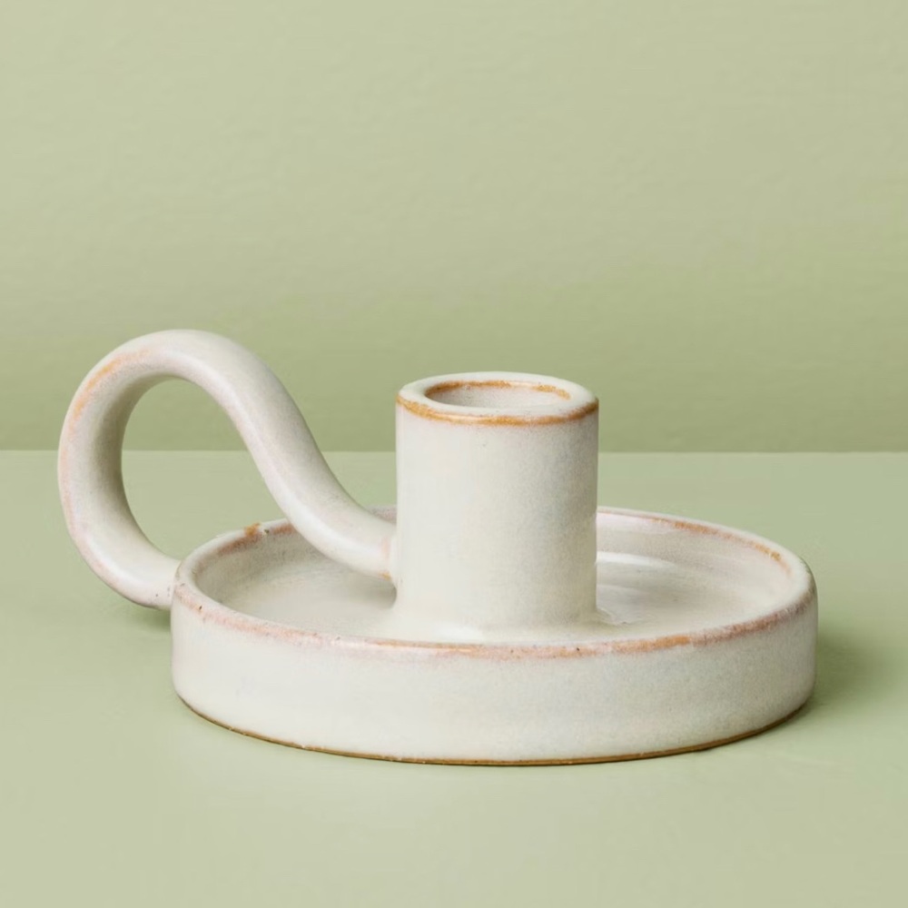 Ceramic Taper Candle Holder Sour Cream - Hearth & Hand™ with Magnolia